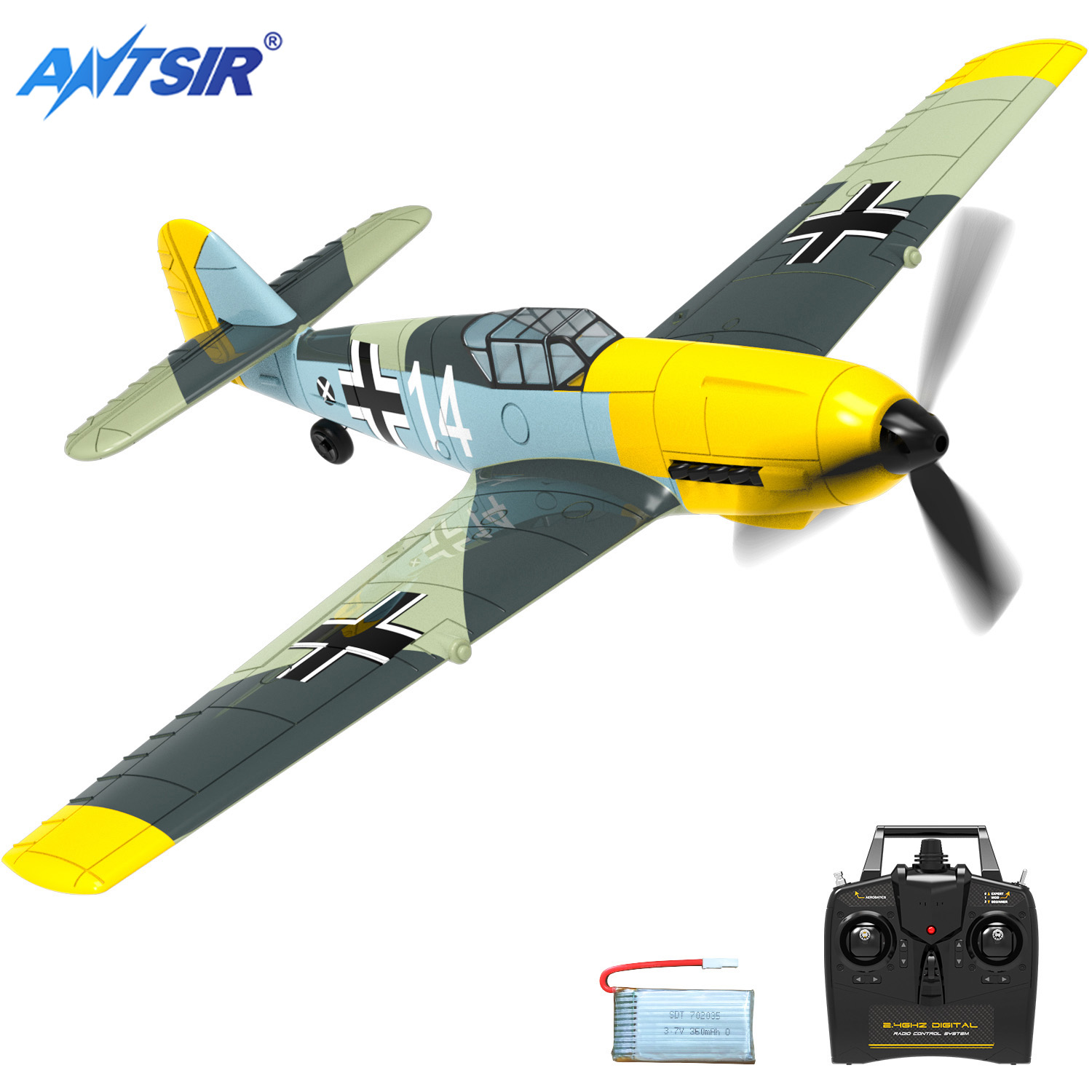 Model Kit Spitfire - Avión teledirigido BF109, 2,4G, 4 canales,