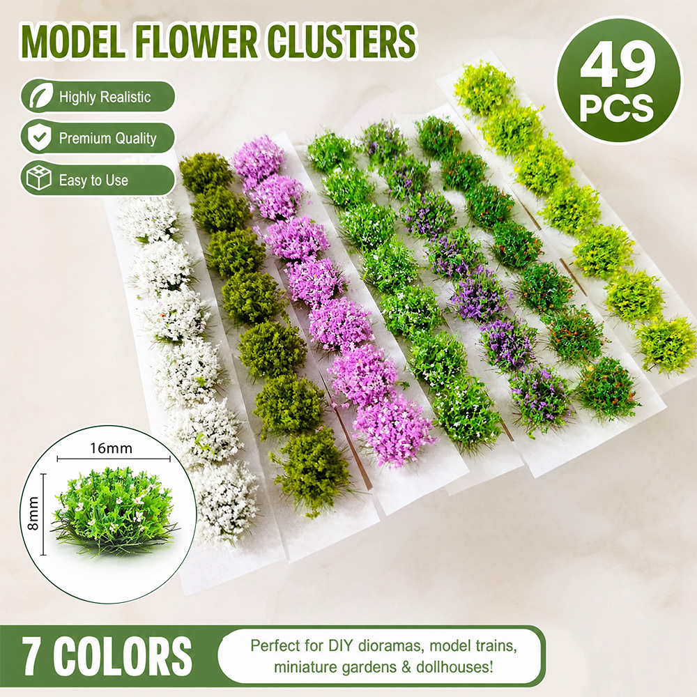 Model Kit Locomotive - Simulación de racimo de flores miniatura